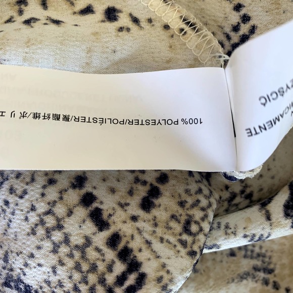 JOA Revolve Breanna Beige Snake Print Satin Cowl Neck Slip Dress - Picture 11 of 12